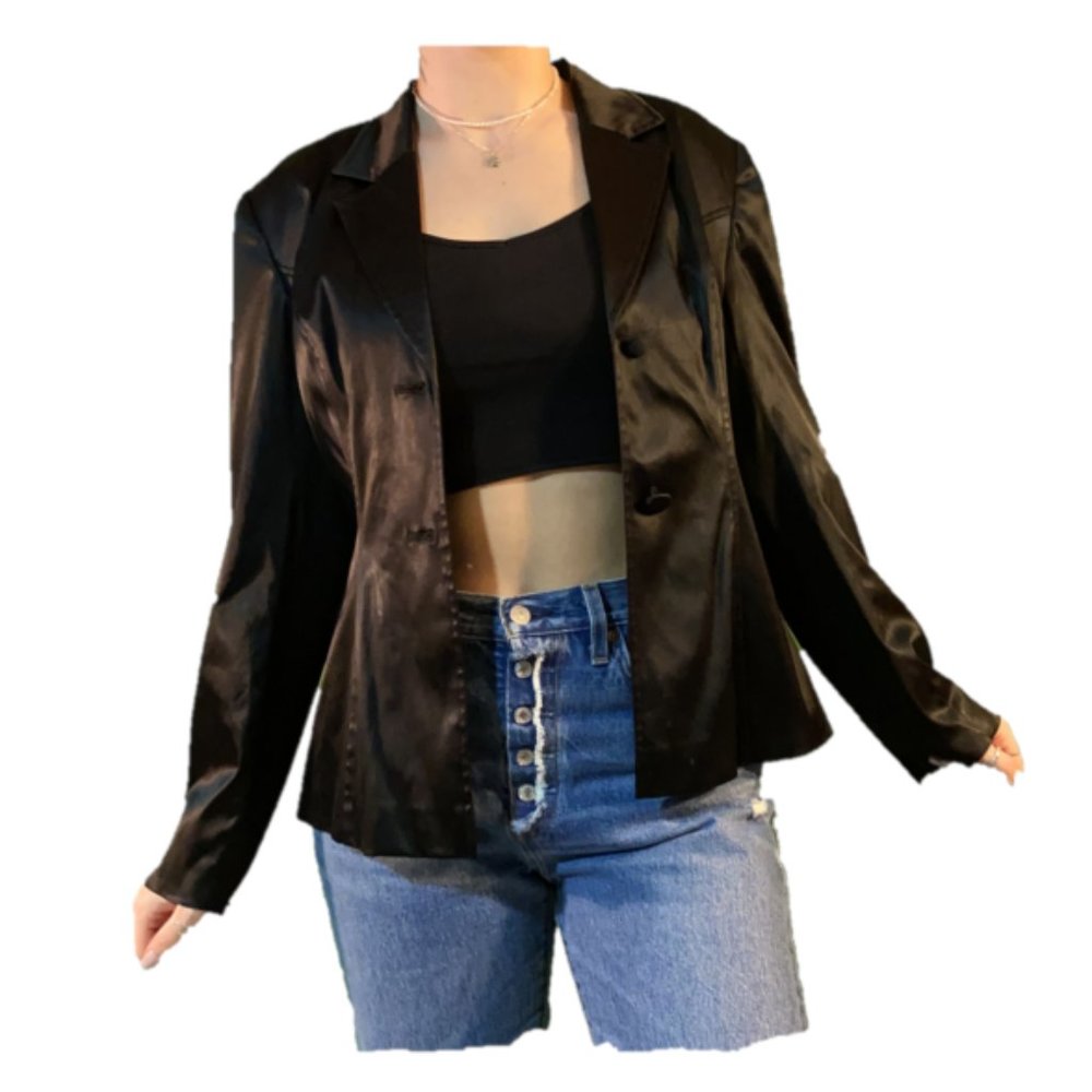 Satin Black Blazer